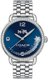 Coach Glitz Blue Dial Silver Steel Strap Watch for Women - 14502693