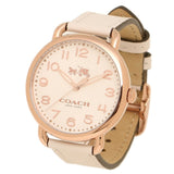 Coach Delancey White Dial White Leather Strap Watch for Women - 14502716