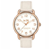 Coach Delancey White Dial White Leather Strap Watch for Women - 14502716