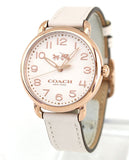 Coach Delancey White Dial White Leather Strap Watch for Women - 14502716