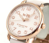 Coach Delancey White Dial White Leather Strap Watch for Women - 14502716