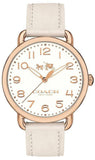 Coach Delancey White Dial White Leather Strap Watch for Women - 14502716