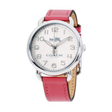 Coach Delancey White Dial Pink Leather Strap Watch for Women - 14502717