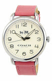 Coach Delancey White Dial Pink Leather Strap Watch for Women - 14502717