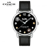 Coach Delancey Black Dial Black Leather Strap Watch for Women - 14502780