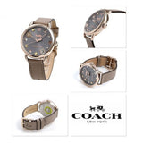 Coach Delancey Grey Dial Brown Leather Strap Watch for Women - 14502797