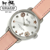 Coach Tatum White Dial Pink Leather Strap Watch For Women - 14502799