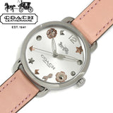 Coach Delancey White Dial Pink Leather Strap Watch for Women - 14502799