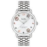 Coach Delancey White Dial Silver Steel Strap Watch for Women - 14502810