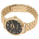 Coach Delancey Black Dial Gold Steel Strap Watch for Women - 14502813