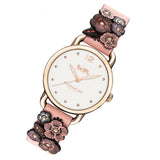 Coach Delancey White Dial Floral Pink Leather Strap Watch for Women - 14502817