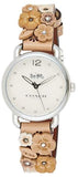 Coach Perry White Dial Brown Floral Leather Strap Watch for Women - 14502873