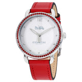 Coach Delancey White Dial Red Leather Strap Watch for Women - 14502878