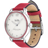 Coach Delancey White Dial Red Leather Strap Watch for Women - 14502878