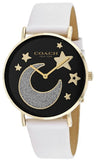 Coach Perry Black Dial White Leather Strap Watch for Women - 14503041