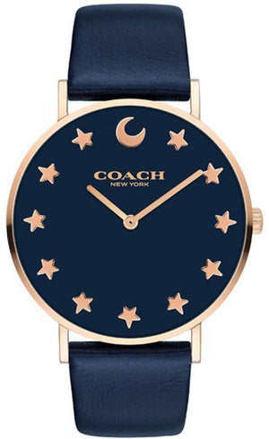 Coach Perry Navy Blue Dial Blue Leather Strap Watch for Women - 14503043