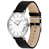 Coach Perry White Dial Black Leather Strap Watch for Women - 14503115