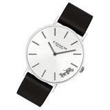 Coach Perry White Dial Black Leather Strap Watch for Women - 14503115