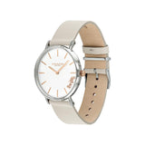 Coach Perry Silver DIal White Leather Strap Watch for Women - 14503116