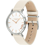 Coach Perry White Dial White Leather Strap Watch for Women - 14503117