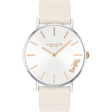 Coach Perry White Dial White Leather Strap Watch for Women - 14503117