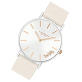 Coach Perry White Dial White Leather Strap Watch for Women - 14503117