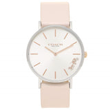 Coach Perry White Dial Pink Leather Strap Watch for Women - 14503118