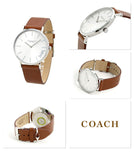 Coach Perry Silver Dial Brown Leather Strap Watch for Women - 14503120