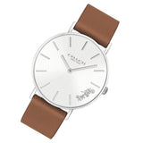 Coach Perry Silver Dial Brown Leather Strap Watch for Women - 14503120