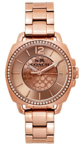 Coach Mini Boyfriend Rose Gold Dial Rose Gold Steel Strap Watch for Women - 14501701