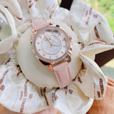 Coach Boyfriend Mother of Pearl White Dial Pink Leather Strap Watch for Women - 14503151