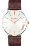 Coach Perry White Dial Brown Leather Strap Watch for Women - 14503154