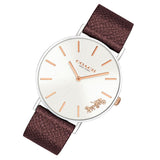 Coach Perry White Dial Brown Leather Strap Watch for Women - 14503154