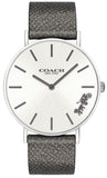 Coach Perry White Dial Grey Leather Strap Watch for Women - 14503155