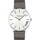 Coach Perry White Dial Grey Leather Strap Watch for Women - 14503155