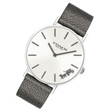 Coach Perry White Dial Grey Leather Strap Watch for Women - 14503155