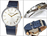 Coach Perry White Dial Blue Leather Strap Watch for Women - 14503156