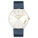 Coach Perry White Dial Blue Leather Strap Watch for Women - 14503156