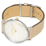 Coach Perry White Dial Beige Leather Strap Watch for Women - 14503157