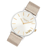 Coach Perry White Dial Beige Leather Strap Watch for Women - 14503157