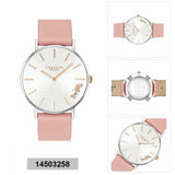 Coach Perry White Dial Pink Leather Strap Watch for Women - 14503118