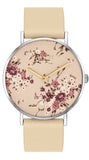 Coach Perry Beige Floral Dial Beige Leather Strap Watch for Women - 14503293