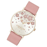 Coach Perry Silver Dial Pink Leather Strap Watch For Women - 14503325