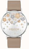 Coach Perry Quartz Silver Dial Brown Leather Strap Watch for Women - 14503326