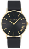 Coach Perry Black Dial Black Leather Strap Watch for Women - 14503333