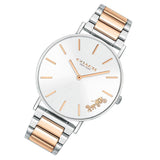 Coach Perry Silver Dial Two Tone Steel Strap Watch for Women - 14503346