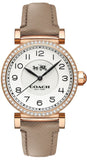 Coach Madison Diamonds White Dial Beige Leather Strap Watch for Women - 14503394