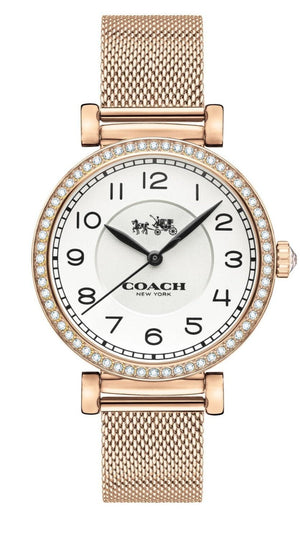 Coach Madison White Dial Rose Gold Mesh Bracelet Watch for Women - 14503398