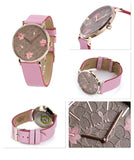 Coach Perry Floral Motif Fawn Dial Pink Leather Strap Watch for Women - 14503442