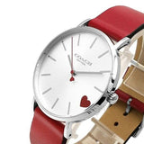 Coach Perry Silver Dial Red Leather Strap Watch for Women - 14503515